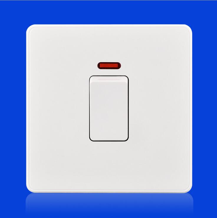 86 type wall concealed 20A air conditioning switch high power single open panel white one switch