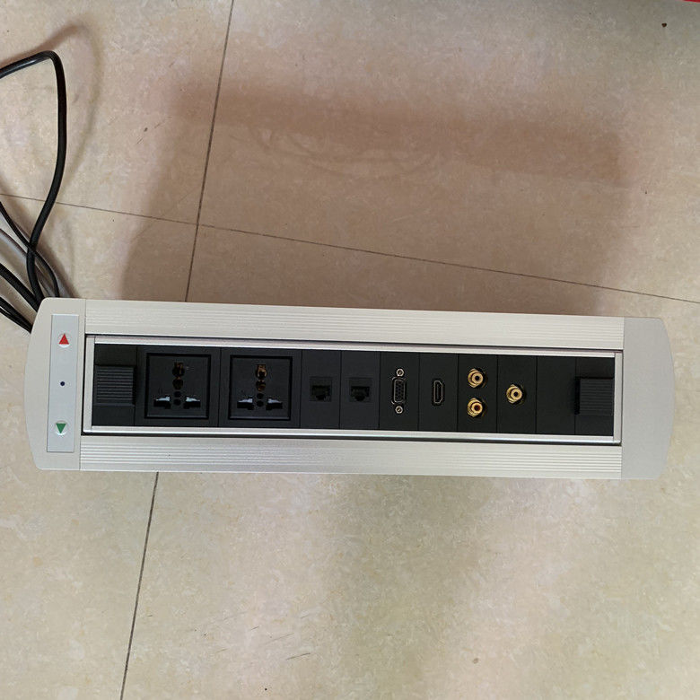 Desktop Socket Flip Up Power Outlet / Electrical Plug Socket For Conference Room