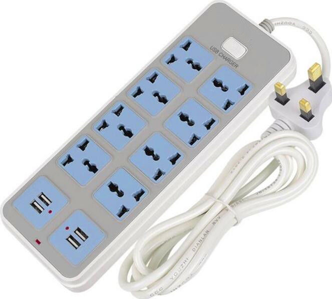 Home Desk Mount Power Strip European Style Plug Intelligent USB Lightning Fast Charging