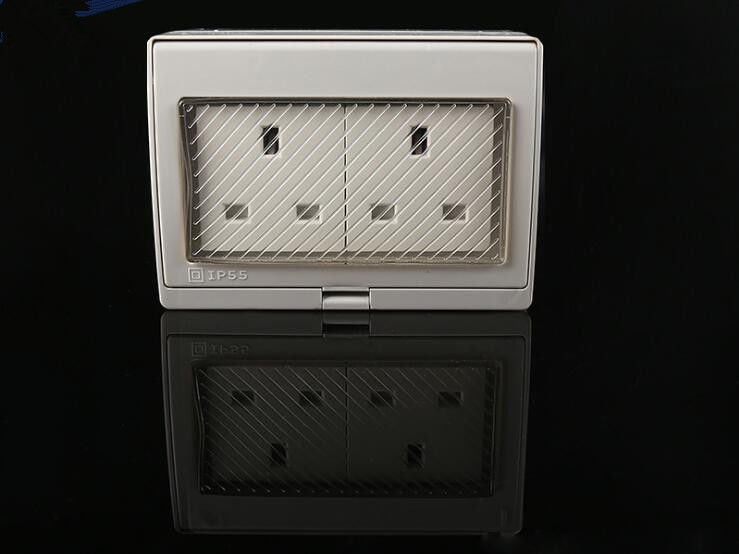 Outdoor Parking Lot Two British Wall Switch Socket Open Angle Up To 90°