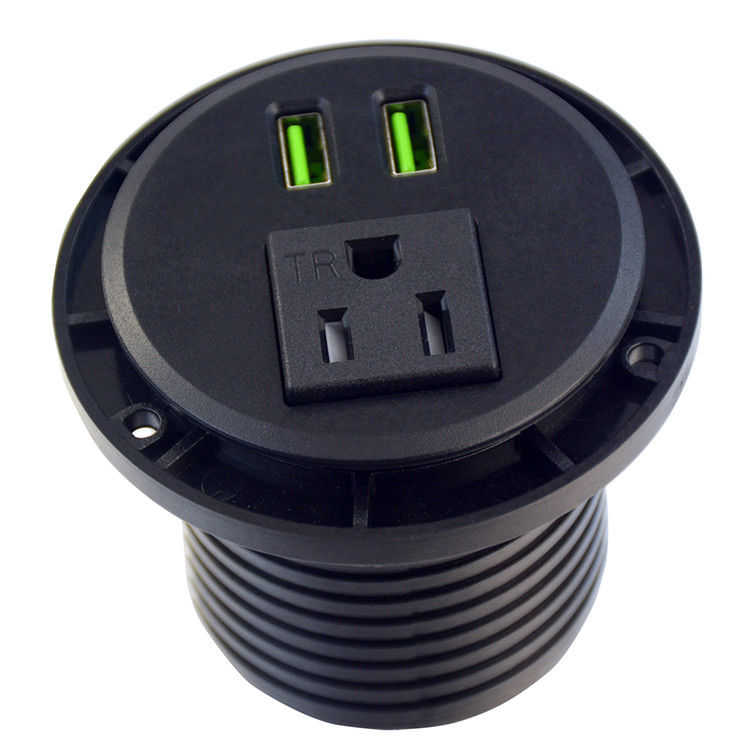 Office Dual USB Desktop Power Outlet TR Socket AC110 - 240V CE ROHS UL