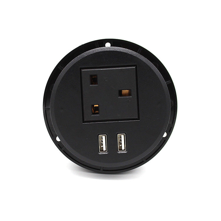 Smart British Furniture AC Black Round Power Socket Embedded Installation