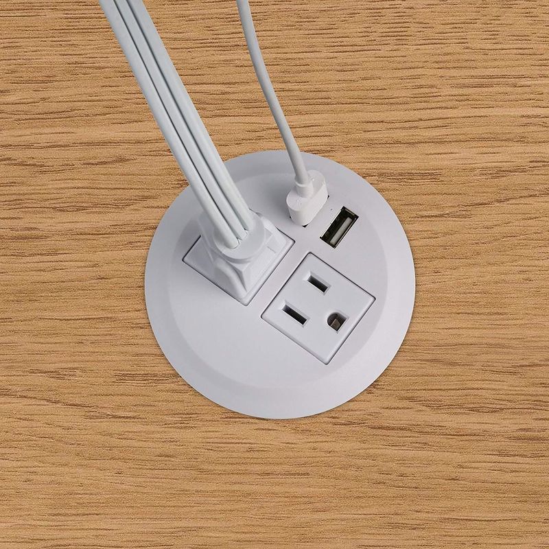 Office Sofa Charger Furniture Round Power Socket , USB Fast Charging Interface Conference Table Socket