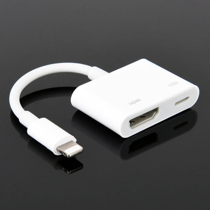 OEM Cable Cubby Box , Lightning To HDMI HD Line For Apple Mobile Phone To HDMI Converter With Screen