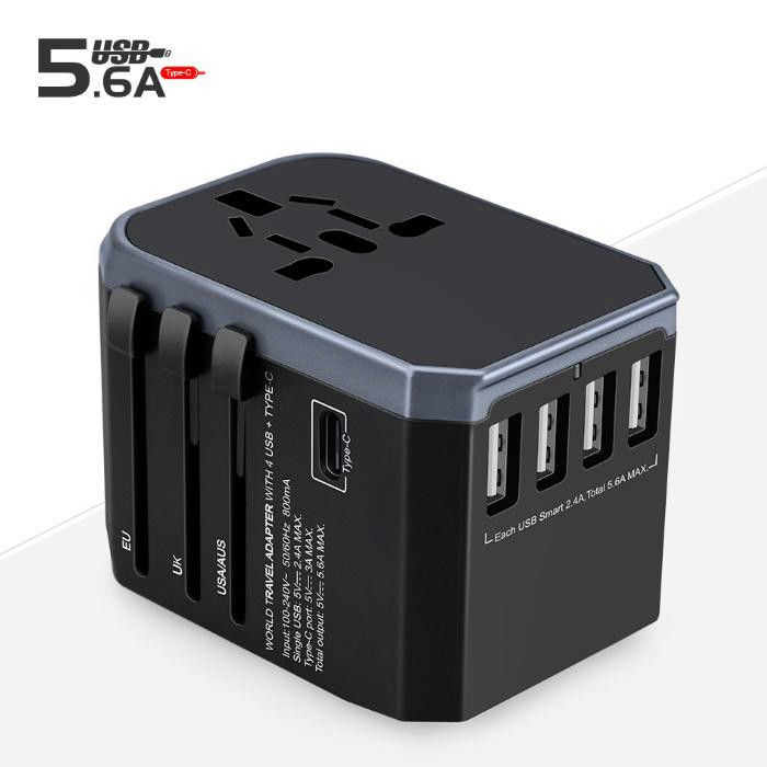 Multi - Function Money Ball Universal Conversion Socket USB Table Hub / 4 USB  Travel Charger