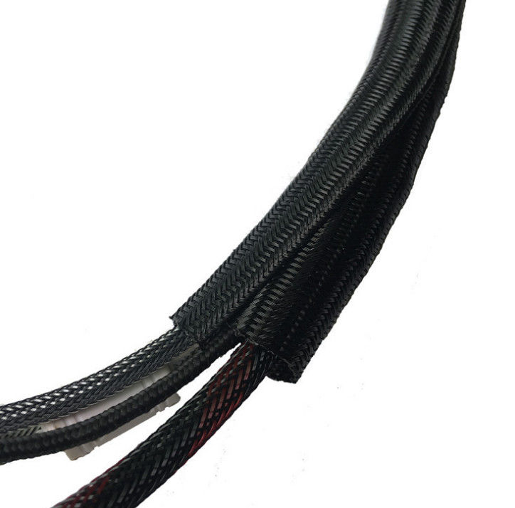 Self - Rolling Open Braided Vertical Tube Diameter 12mm Wire Harness Longitudinally Wrapped