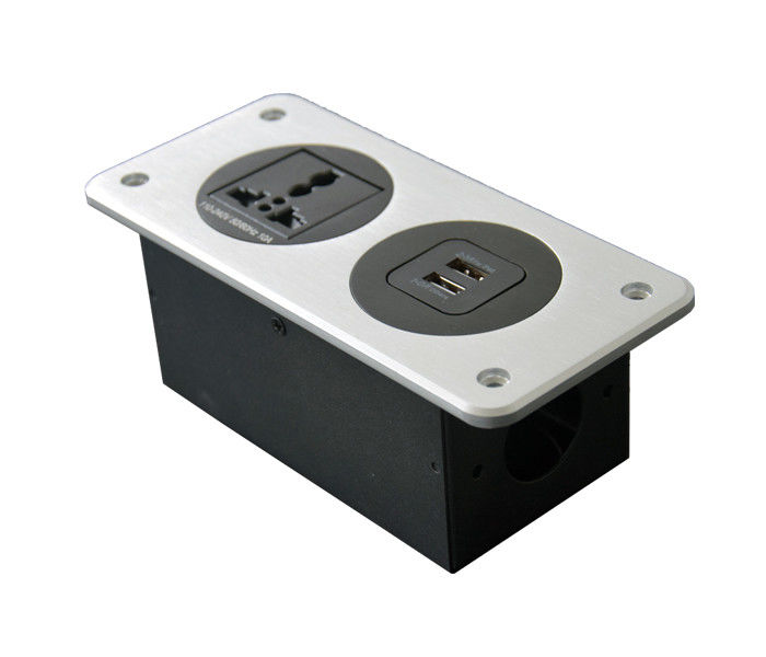 New Aluminum Panel Socket with Universal power and USB charger for table /wall mounting