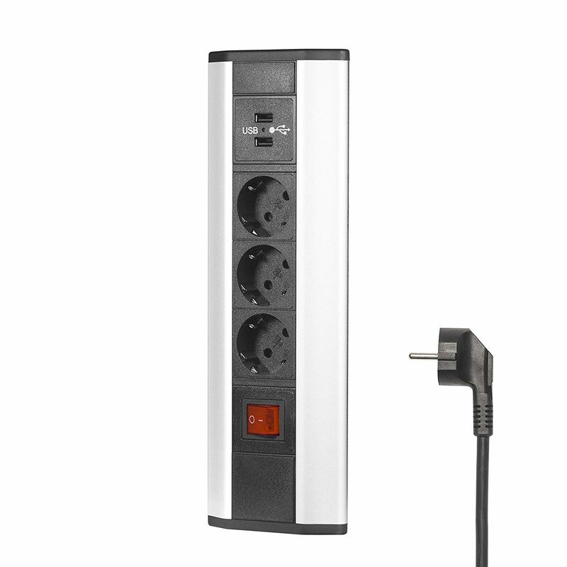 3,500 Watts Mountable Power Strip , Desk Power Outlet Inconspicuous Design