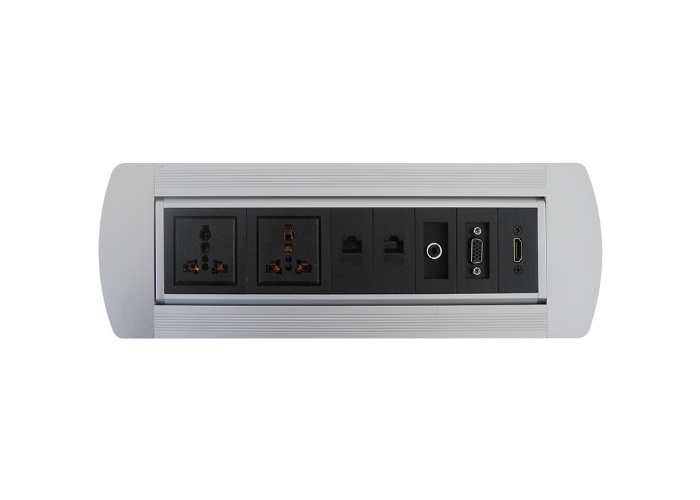 Manual flip up power socket for meeting table