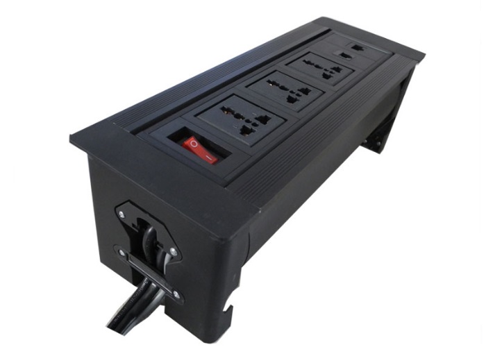 Manual flip up power socket for meeting table