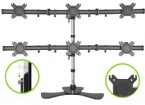 Aluminum vertical desktop six-screen LCD monitor bracket computer bracket company monitoring stitching base