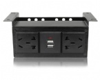 Under Office Under Desk Power Strip With USB Charger , Desk Mounted Power Socket Outlet