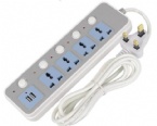 Multi - Function Mountable Power Strip Independent Switch Plug - In Smart USB Plug - In Tow Board