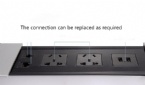 Aluminum Alloy Conference Table Socket Multimedia Information Box , Multi - Function Wireless Desktop Socket