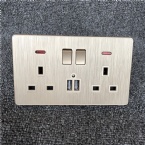 110V ~ 250V British Standard Module Wall Switch Socket For Hotel / Apartment