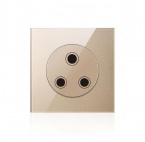 Type 86 Concealed Crystal Tempered Glass 15A Round Wall Socket High Power