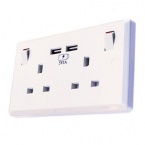 British Standard USB Wall Switch Socket , 110V ~ 250V 13A Charging Socket Panel