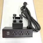 American Aluminum Alloy Fire Safety Desk Mount Power Strip Clip Table Type Installation