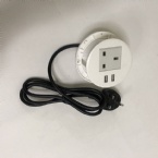 Smart British Furniture AC Black Round Power Socket Embedded Installation