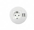 ABS Material Conference Table Desktop Electrical Power Socket / Round Power Outlet