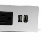 LED Table Mount Socket US Dual Power Outlets Standard Grounding