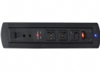 Black Color Conference Table Power Outlets Durable With HDMI  Interface