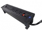 Black Color Conference Table Power Outlets Durable With HDMI  Interface