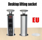 European Standard Motorized Pop Up Power Socket , USB Office Kitchen Hidden Desktop Socket
