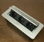 European Standard Conference Table Pop Up Desktop Socket With Zinc Alloy + Iron Plate Material