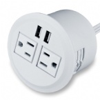 America AC Round Power Socket White Color 3 Inch Diameter 45mm Hole