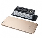 Mountable Conference Table Socket Phone Charger , Conference Room Table Inserts UL Approved