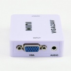 Mini VGA To AV Video Converter , VGA TO RCA Computer To TV PC To TV Vga To Av Junction Box