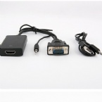Hdmi Adapter Junction  Cable Cubby Box Vga Turn Converter With Audio / Power Supply