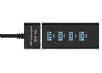 Black Desktop USB Charger Hub 4 - Port Converter One - To - Four Expander / USB 3.0 Splitter