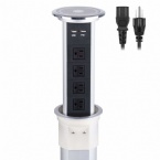 Intelligent Motorised Pop Up Socket Dual USB Ports For Conference Room / Home Decoration