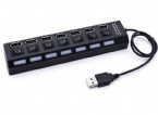 LED Light Display Splitter USB Table Hub 2.0 7 Port With Independent Switch  Converter Multi - Interface