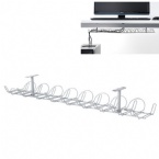 Silver Desk Cable Management Box Charger Trunking Hide Tidy Cover Tray Organiser