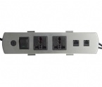 Aluminum Alloy Panel Multimedia Table Socket / Screen Desktop 2 Universal Power Data RJ45 Sockets