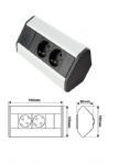 Aluminium and Plastic Shell Case for Worktop Corner Box Kitchen Socket Socket Socket or Table Base Charger