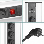 3,500 Watts Mountable Power Strip , Desk Power Outlet Inconspicuous Design