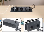 Black built in table flip cover pop up EU power socket outlet for workstation / pop up desk socket outlet