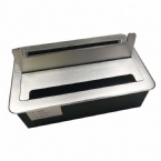 Brushed Cable Cubby Box , Silver Color Conference Table Connection Box Muti - Outlets